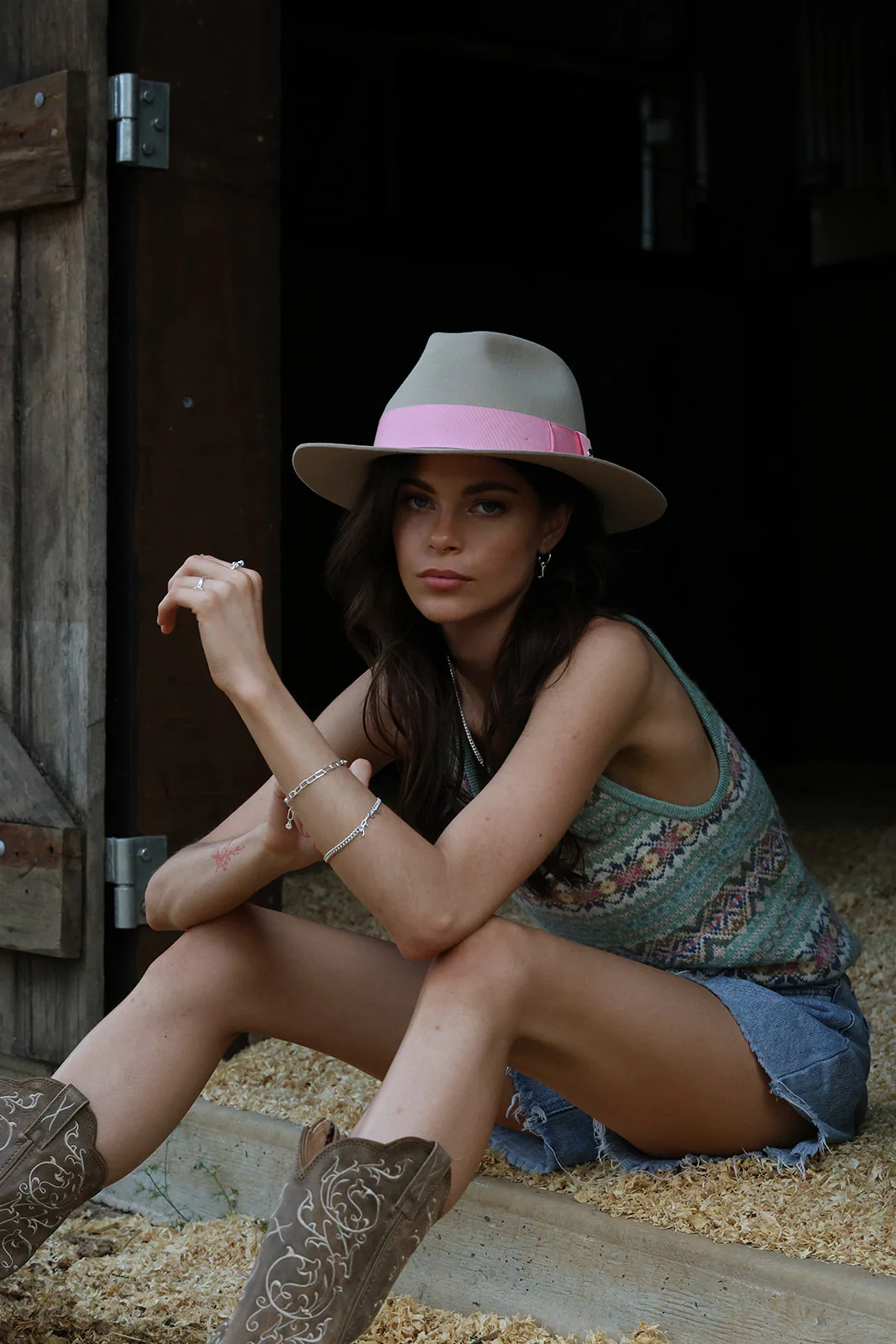 Mackenzie Candy Cream / Short brim Fedora Hat - Image 3