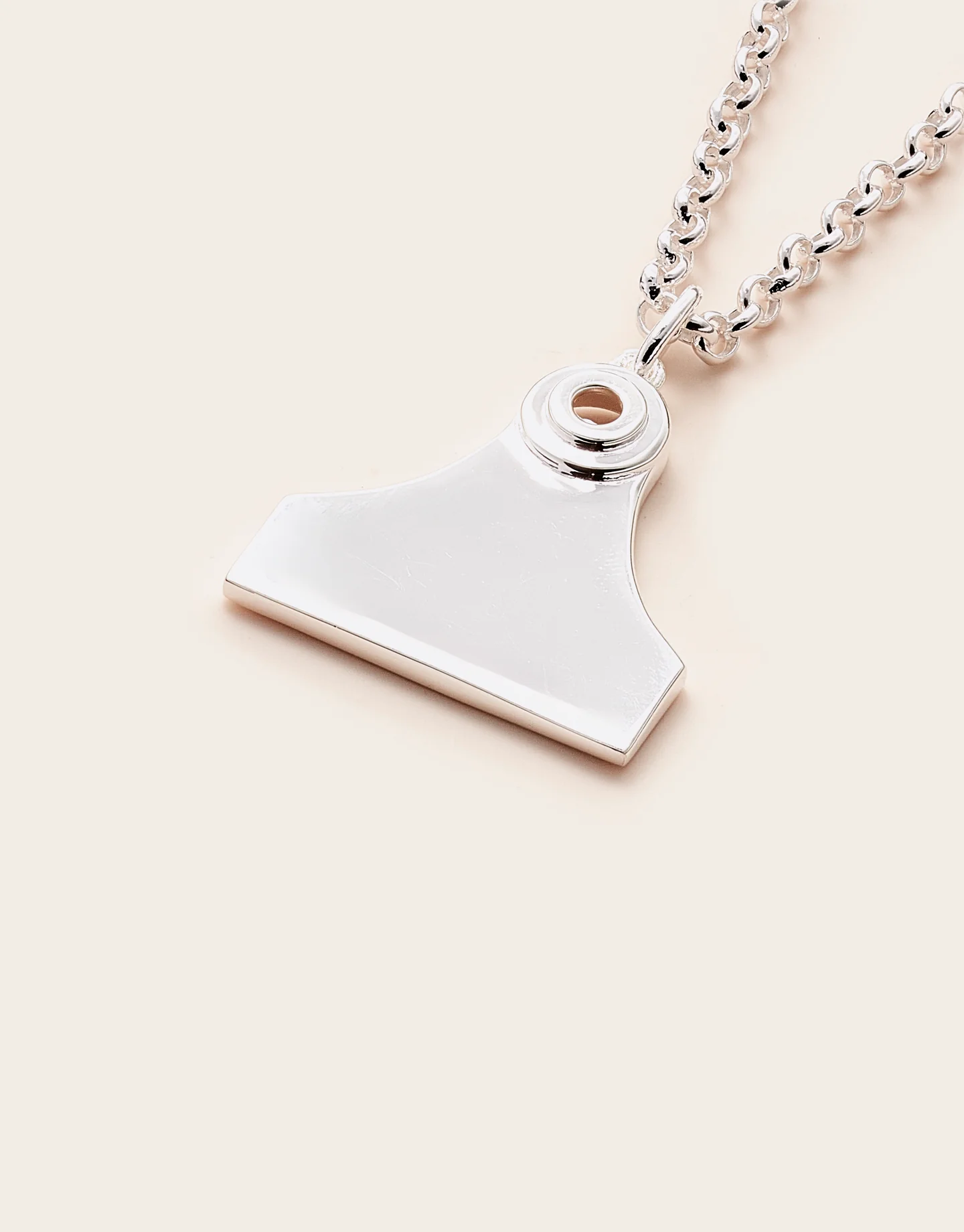 High Country Large Cattle Tag Necklace Silver - Image 4