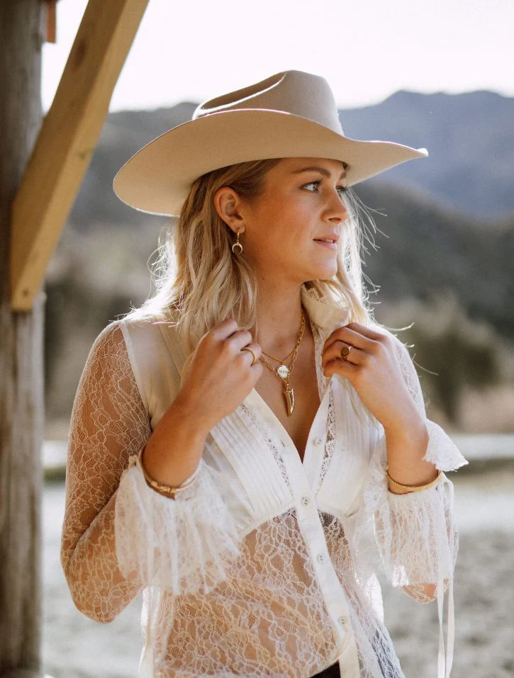 Trailblazer Cream / Felt Cowboy Hat - Image 9